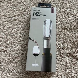 Rabbit Super Aerator and Wine Pourer - Silver and Black